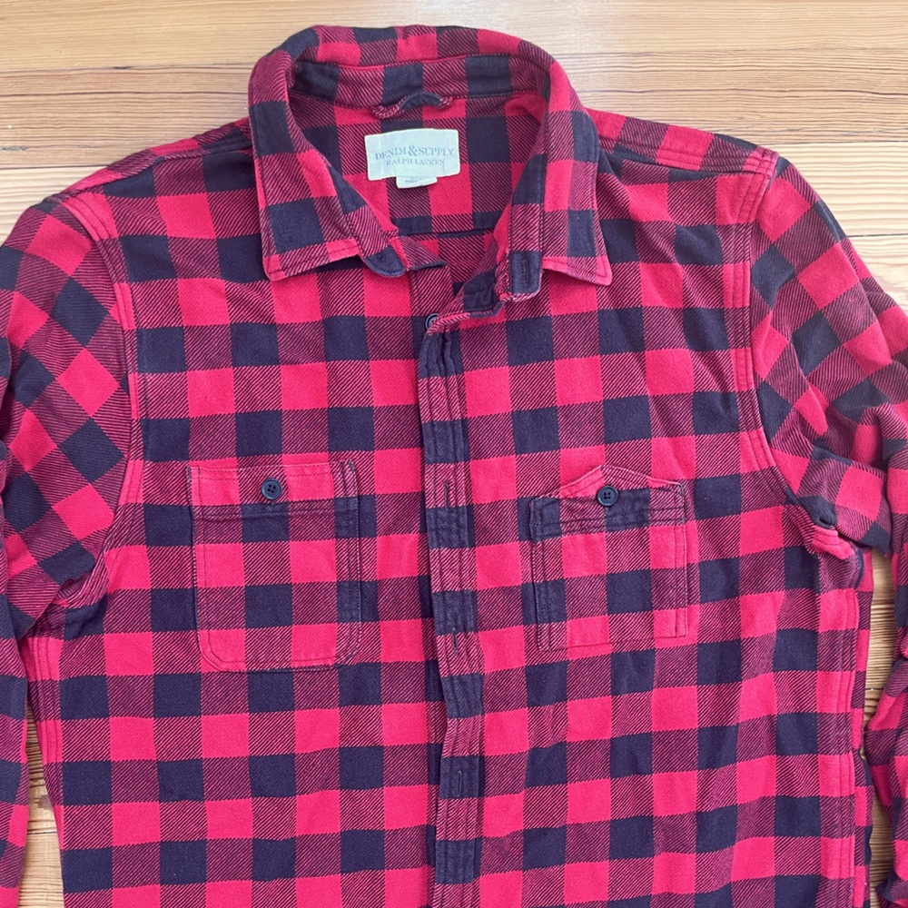 Ralph Lauren Denim & Supply buffalo plaid flannel work shirt XL